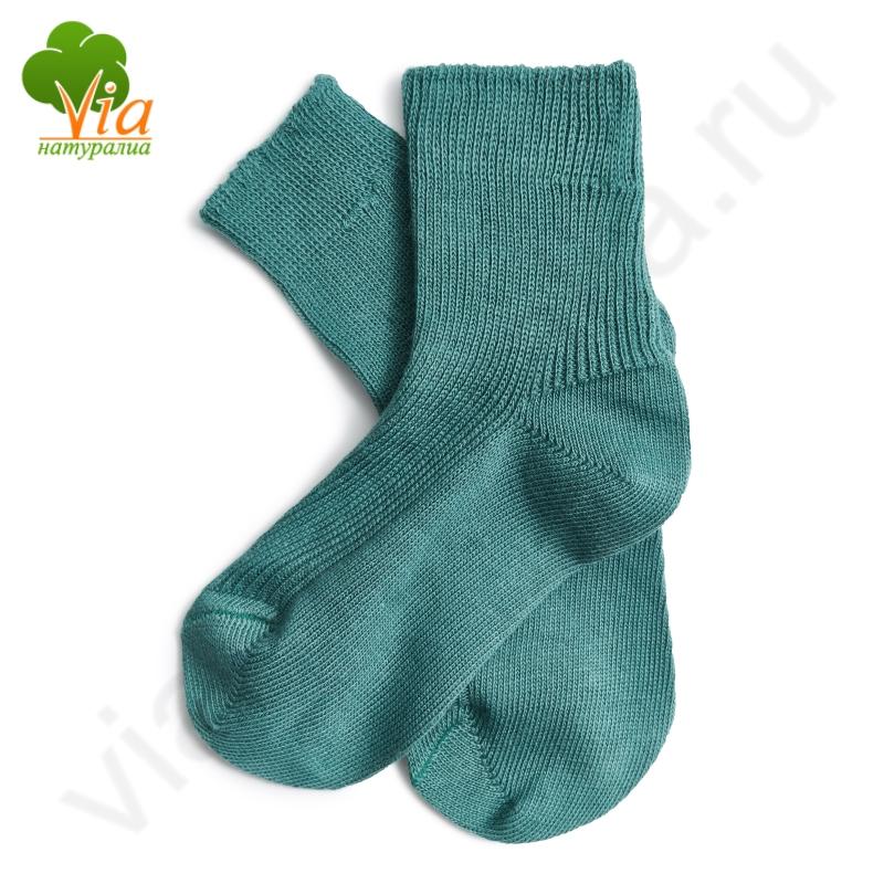 Носки, шерсть/хлопок, 30-31 зеленый, 720.10.32