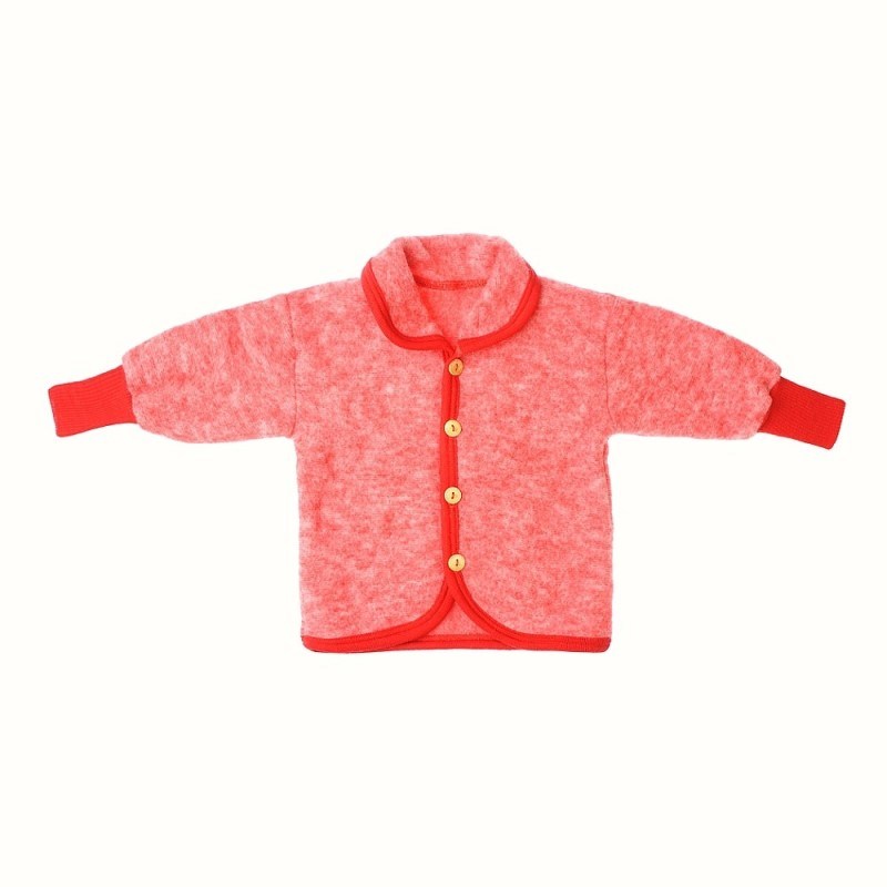 Куртка, флис шерстяной 100%, р.74/80, красный меланж  _ 46929.104.074
