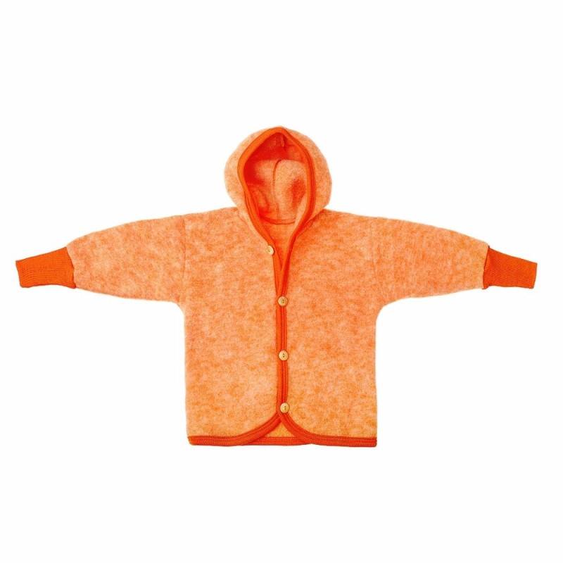 Куртка с капюшоном, флис шерстяной 100%, р.50/56, оранжевый меланж  _ 46930.119.050