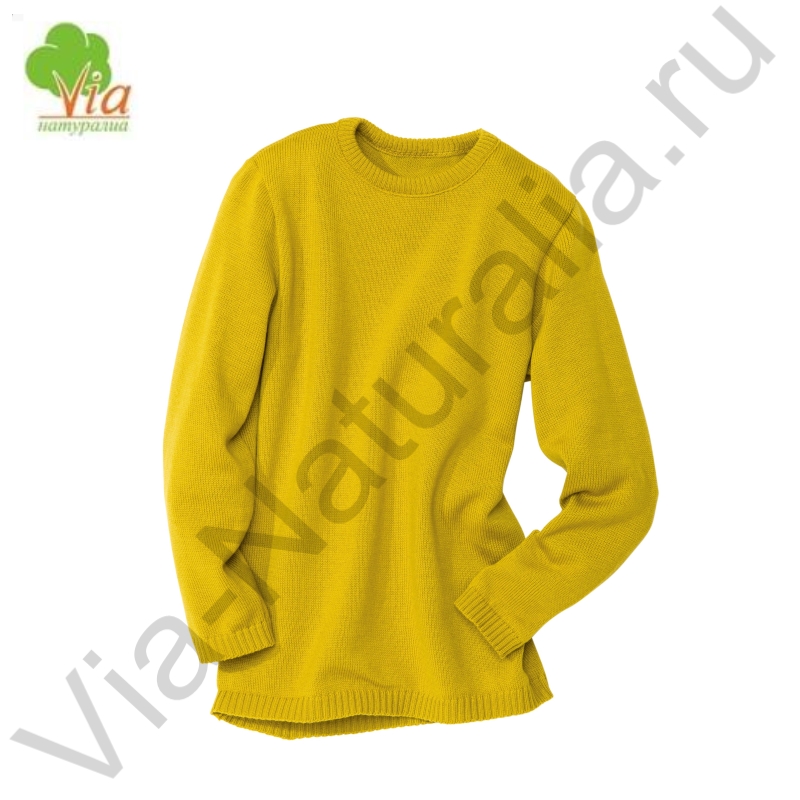 Пуловер, 100% шерсть, р.134/140,  карри _ 312.07.134