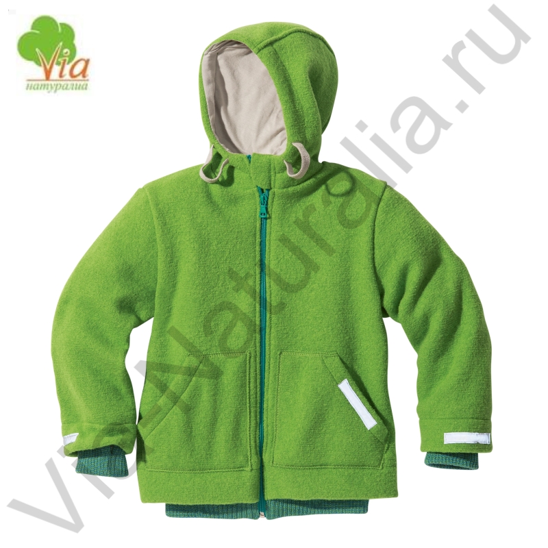 Куртка из свалянной шерсти, зеленая, р.134/140 _ 423.09.134