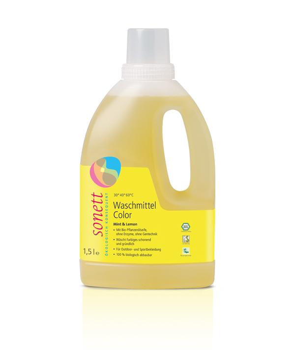 Жидкое средство для стирки цветных тканей мята и лимон Sonett, 1,5 л. арт.GB5040